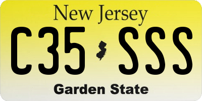 NJ license plate C35SSS