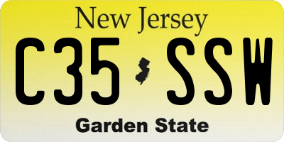 NJ license plate C35SSW