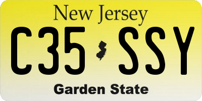 NJ license plate C35SSY