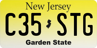NJ license plate C35STG