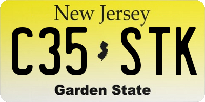NJ license plate C35STK
