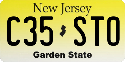 NJ license plate C35STO