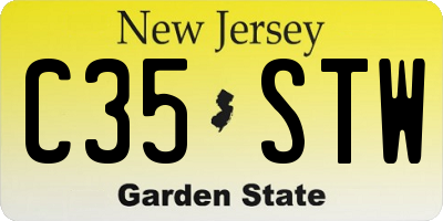 NJ license plate C35STW