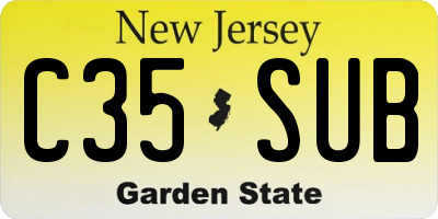 NJ license plate C35SUB