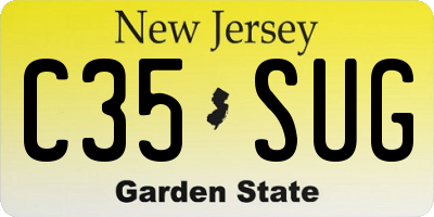 NJ license plate C35SUG