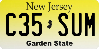 NJ license plate C35SUM