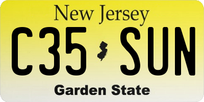 NJ license plate C35SUN