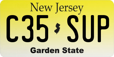 NJ license plate C35SUP