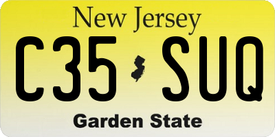 NJ license plate C35SUQ