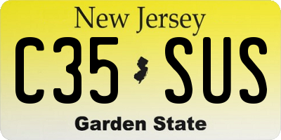 NJ license plate C35SUS