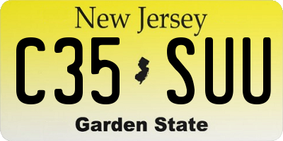 NJ license plate C35SUU