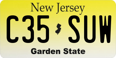 NJ license plate C35SUW