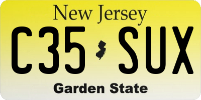 NJ license plate C35SUX