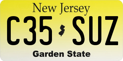 NJ license plate C35SUZ