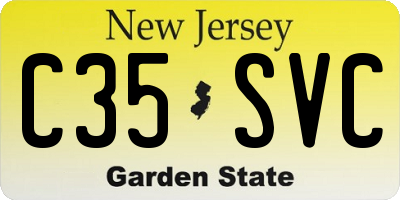 NJ license plate C35SVC