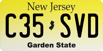 NJ license plate C35SVD