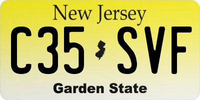 NJ license plate C35SVF