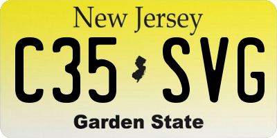 NJ license plate C35SVG