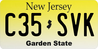 NJ license plate C35SVK