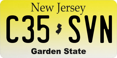 NJ license plate C35SVN