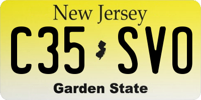 NJ license plate C35SVO
