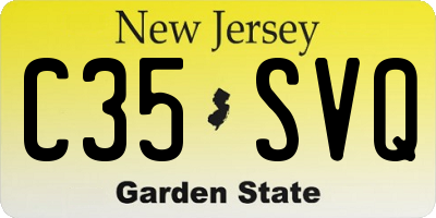 NJ license plate C35SVQ