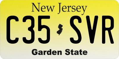 NJ license plate C35SVR