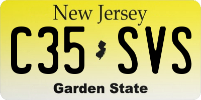 NJ license plate C35SVS