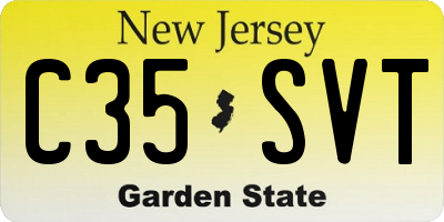 NJ license plate C35SVT