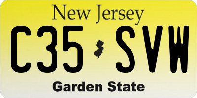 NJ license plate C35SVW