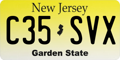 NJ license plate C35SVX