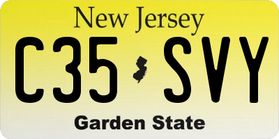 NJ license plate C35SVY