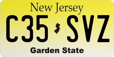 NJ license plate C35SVZ