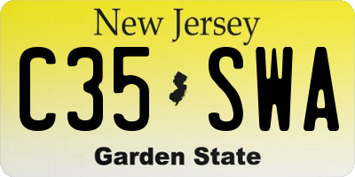 NJ license plate C35SWA