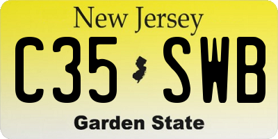 NJ license plate C35SWB