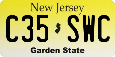 NJ license plate C35SWC