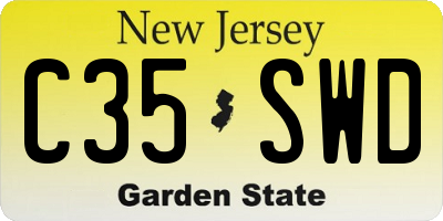 NJ license plate C35SWD