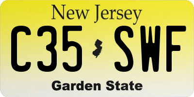 NJ license plate C35SWF