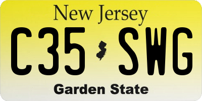 NJ license plate C35SWG