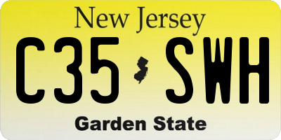 NJ license plate C35SWH