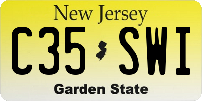 NJ license plate C35SWI