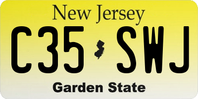 NJ license plate C35SWJ