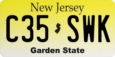 NJ license plate C35SWK