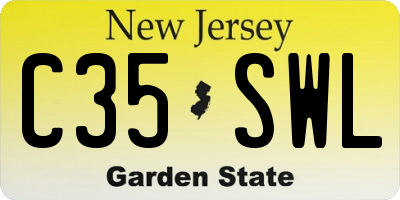 NJ license plate C35SWL