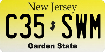 NJ license plate C35SWM
