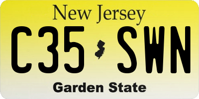 NJ license plate C35SWN
