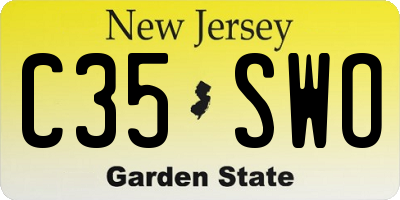 NJ license plate C35SWO