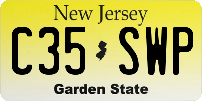 NJ license plate C35SWP