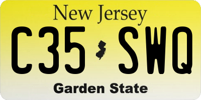 NJ license plate C35SWQ