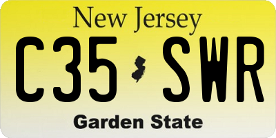 NJ license plate C35SWR